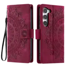 OEM - Samsung Galaxy S26 Pl&aring;nboksfodral Impr&auml;ntad Totem Konstl&auml;der - Rosa