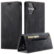 AUTSPACE - AUTSPACE iPhone 16 Plus Wallet Fodral KonstL&auml;der - Svart