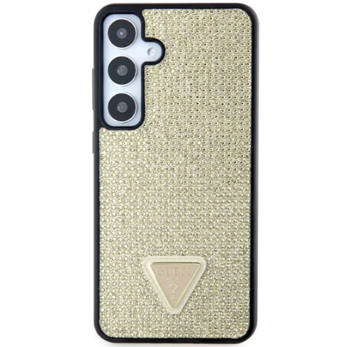 Guess - Guess Galaxy S24 Plus Mobilskal Rhinestone Triangle - Guld