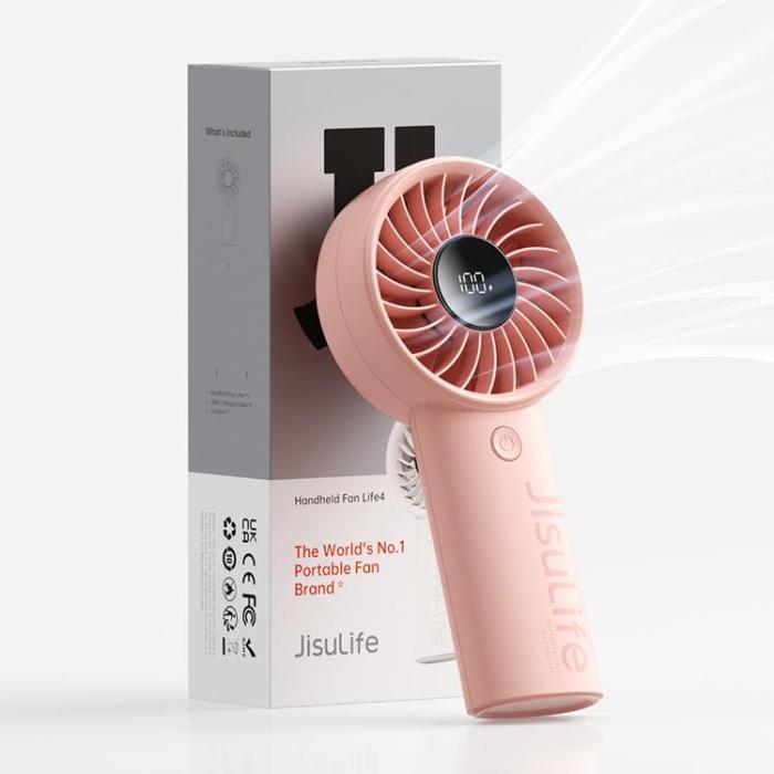 Jisulife - Jisulife Bärbar USB Handfläkt 3600 mAh Fan Life4 - Rosa