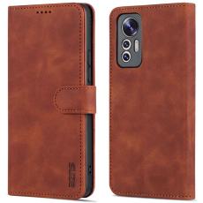 AZNS - AZNS Xiaomi 12 Lite 5G Pl&aring;nboksfodral Konstl&auml;der - Brun