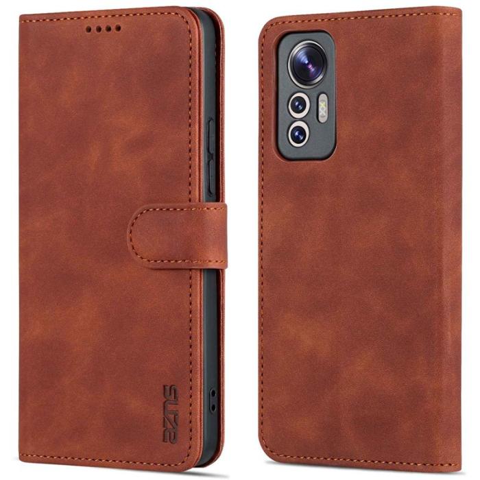AZNS - AZNS Xiaomi 12 Lite 5G Plånboksfodral Konstläder - Brun