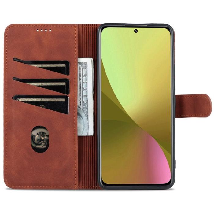 AZNS - AZNS Xiaomi 12 Lite 5G Plånboksfodral Konstläder - Brun