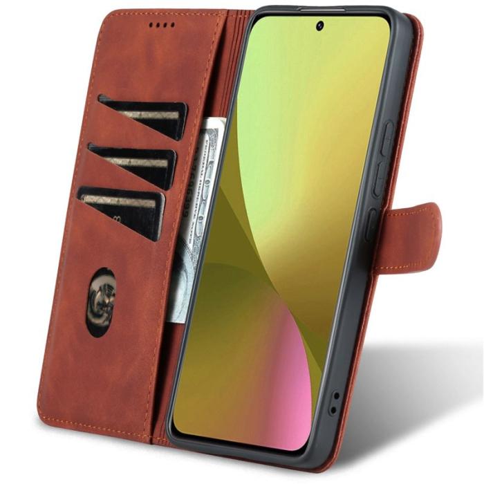 AZNS - AZNS Xiaomi 12 Lite 5G Plånboksfodral Konstläder - Brun