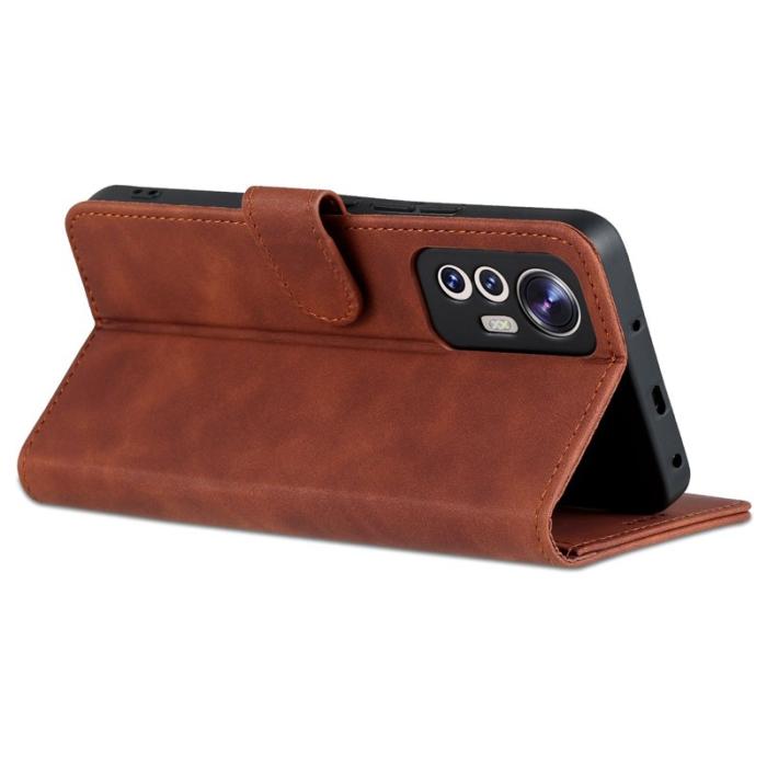AZNS - AZNS Xiaomi 12 Lite 5G Plånboksfodral Konstläder - Brun