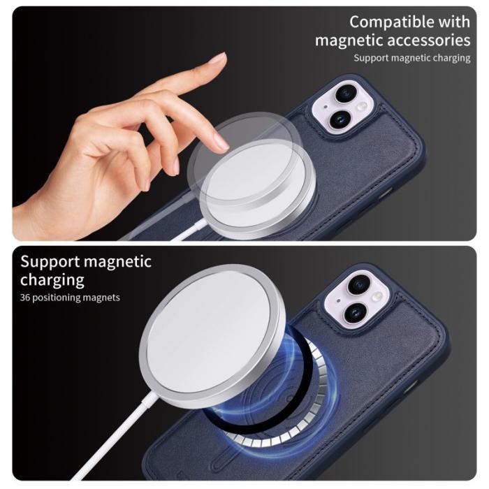 BETOPNICE - BETOPNICE iPhone 14 Plus Fodral KonstLäder - Blå