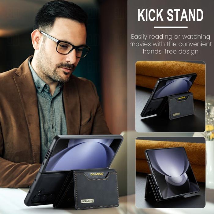DG.MING - DG.MING M2 Series Kickstand Plånboksfodral Samsung Galaxy Z Fold5 - Svart