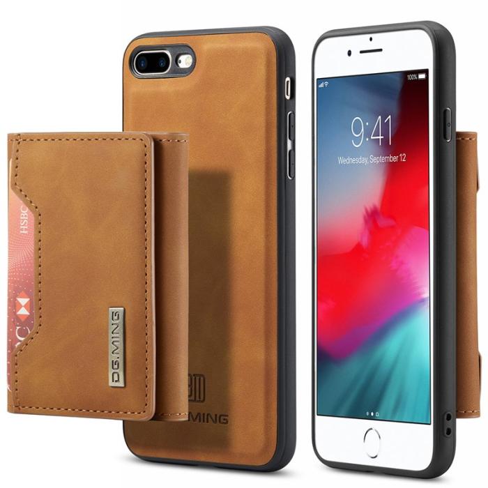 DG.MING - DG.MING M2 Series Plånboksfodral Konstläder med Ställ för iPhone 7/8 Plus - Brun