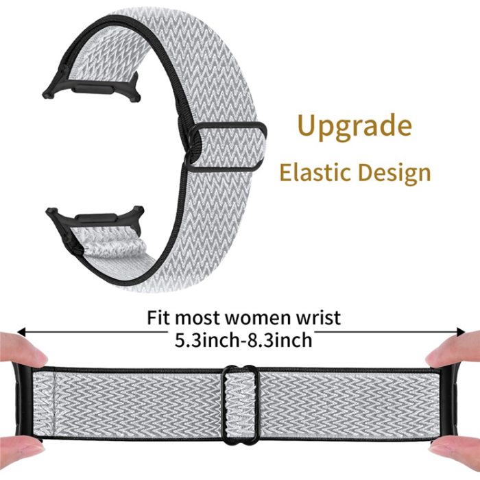 A-One Brand - Galaxy Watch 8/8 Classic (40/44/46mm) Armband Elastic - Svart/Vit