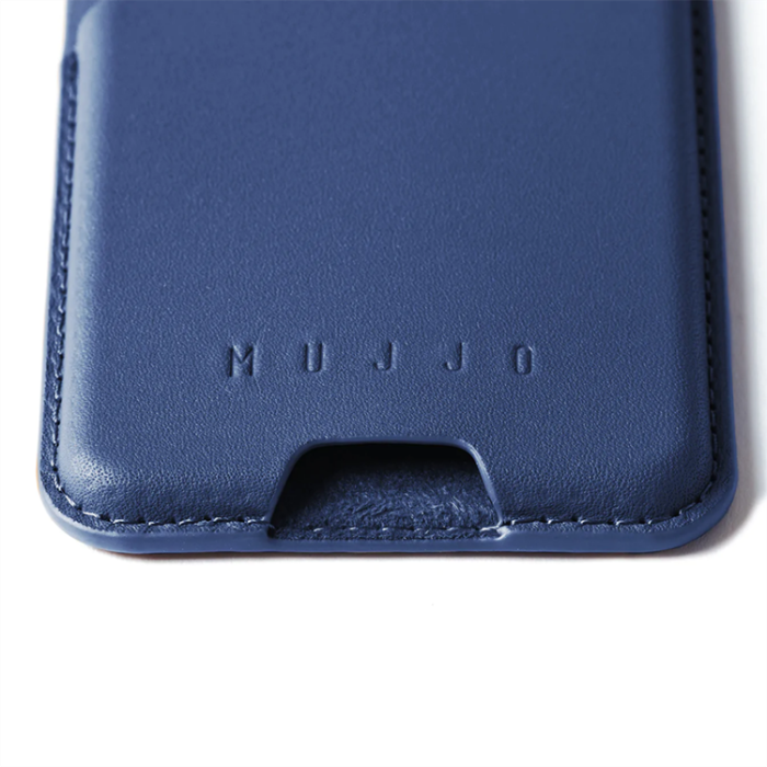 Mujjo - Mujjo Magsafe Läder Korthållare - Monacoblå