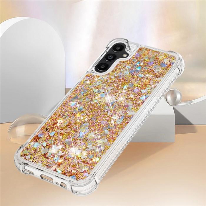 A-One Brand - Galaxy A14 5G/4G Mobilskal YB Quicksand Glitter TPU - Guld