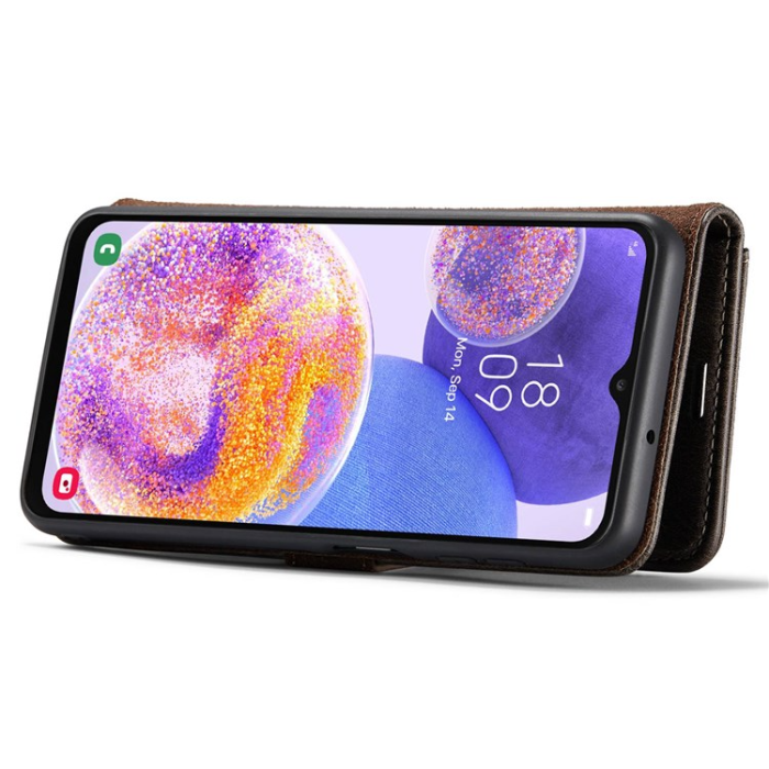 DG.MING - DG.MING Galaxy A14 5G/4G Plånboksfodral Äkta Läder 2-i-1 - Grå