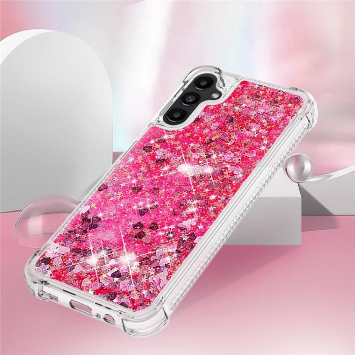 A-One Brand - Galaxy A14 5G/4G Mobilskal YB Quicksand Glitter TPU - Rosa
