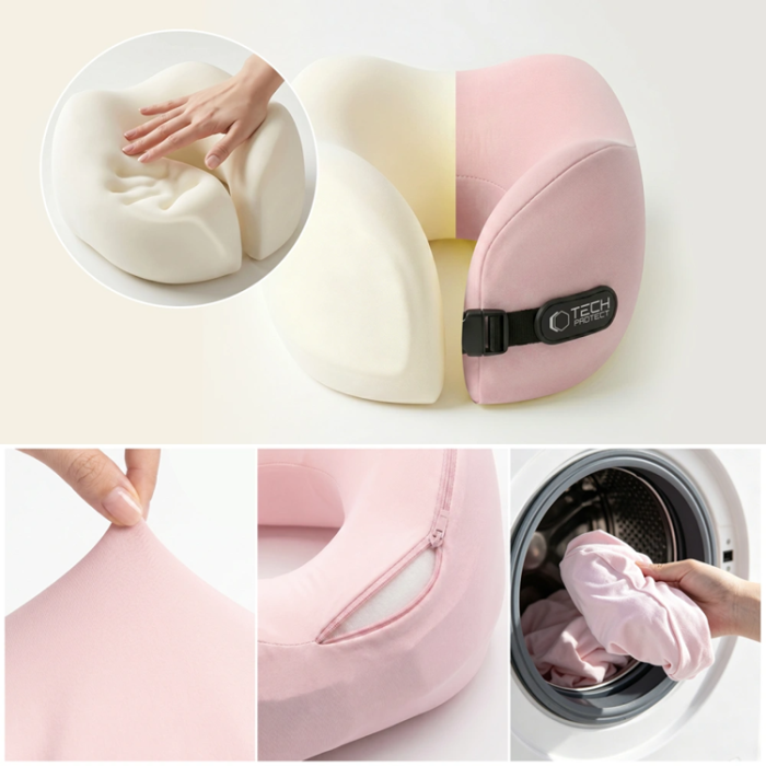 Tech-Protect - Tech-Protect ComfortRest Resekudde för Nacken - Rosa