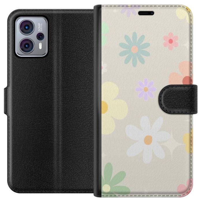 iSecrets - Plånboksfodral till Motorola Moto G23 med fejdande blommor