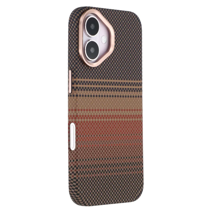 A-One Brand - iPhone 16 Mobilskal Magsafe Kevlar Aramid Fiber - Guld