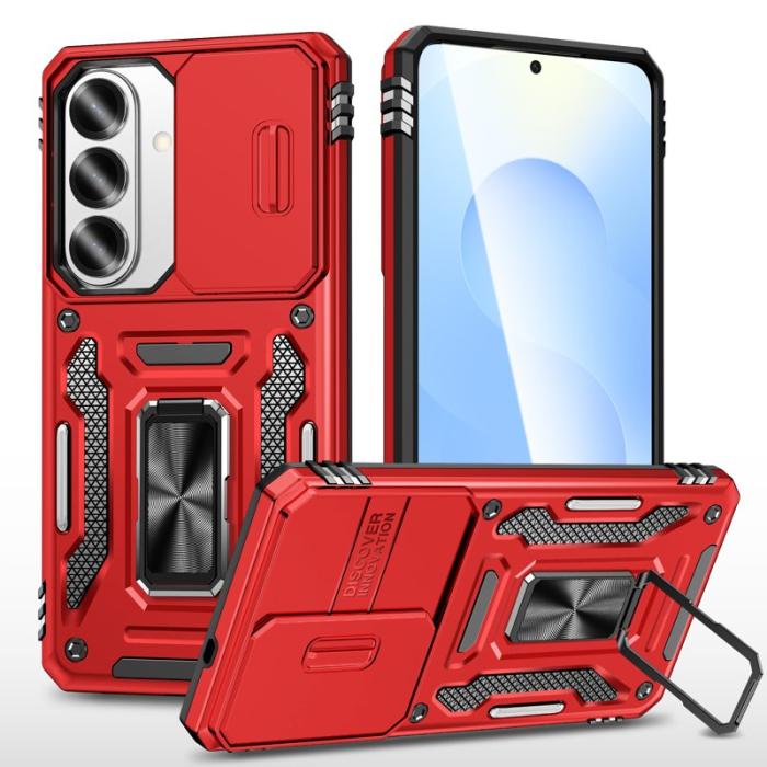 OEM - Mobilskal för Samsung Galaxy S26 Plus Kickstand PC + TPU - Röd