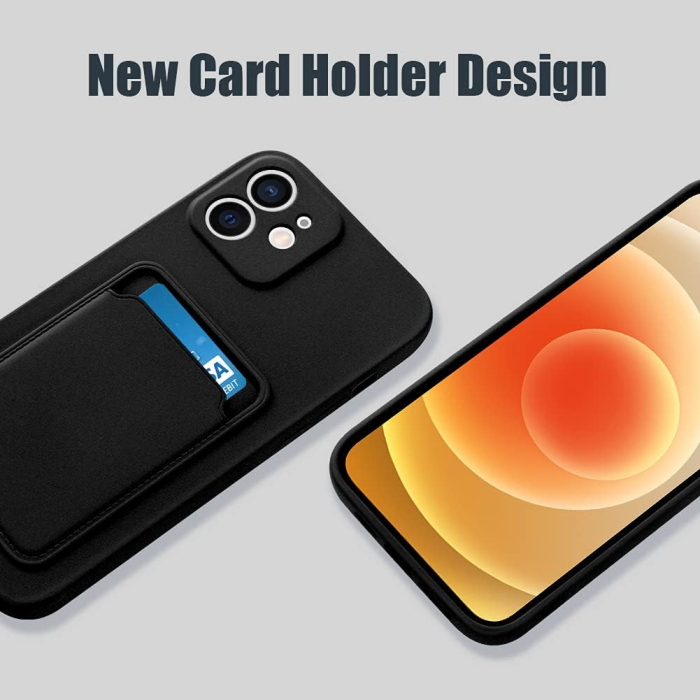 A-One Brand - iPhone 13 Mobilskal Korthållare Soft Slim - Svart