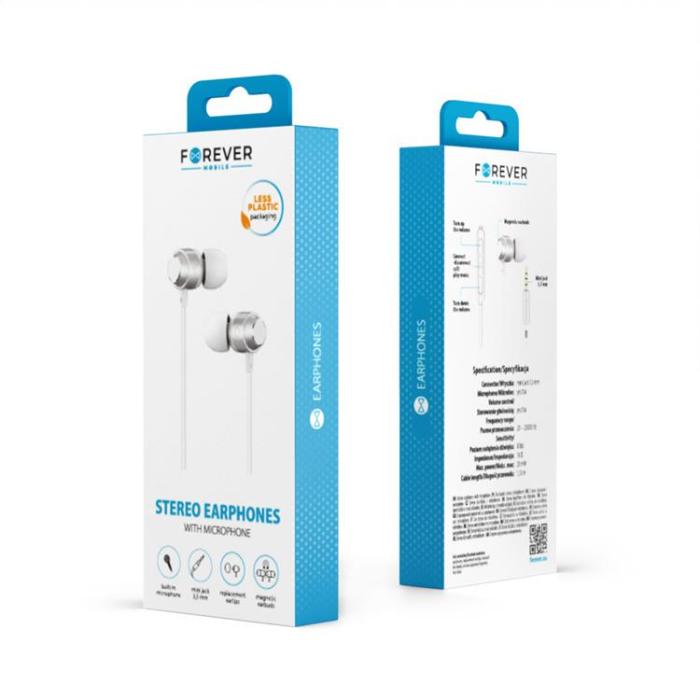 Forever - Forever In-Ear Hörlurar Trådbundna Jack 3.5mm EP-01 - Vit