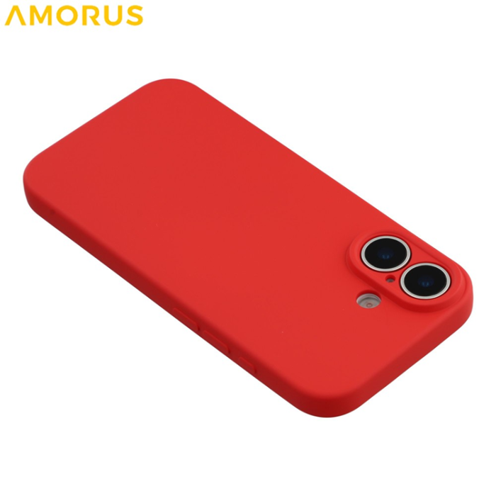 Amorus - AMORUS iPhone 17 Mobilskal Precise Cutouts TPU Fiber - Röd