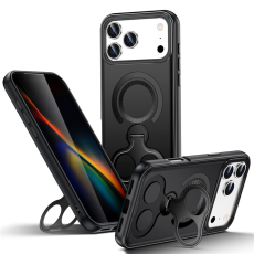 A-One Brand - iPhone 17 Pro Mobilskal MagSafe Dual Hole Kickstand - Svart