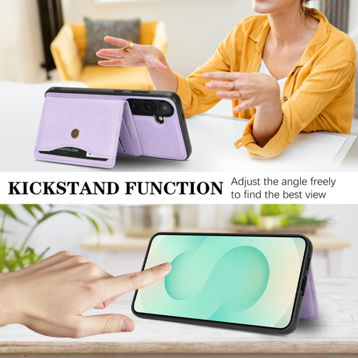 A-One Brand - Galaxy S25 Plus Mobilskal MagSafe Detachable Korthållare Kickstand