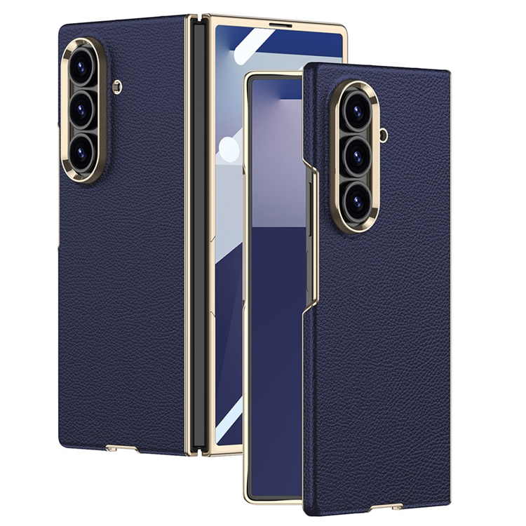 GKK Galaxy Z Fold 7 Mobilskal med Härdat Glas Electroplated - Blå | 2353 | AlltMobil