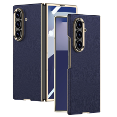 GKK - GKK Galaxy Z Fold 7 Mobilskal med Härdat Glas Electroplated - Blå