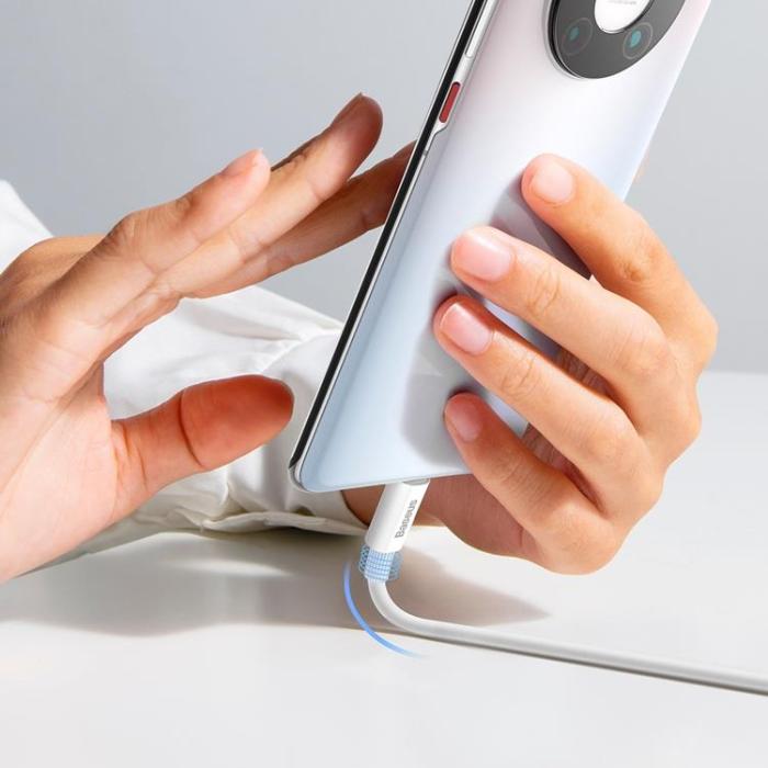 BASEUS - Baseus Superior SUPERVOOC USB-C till USB-A kabel 65W 1m - Vit