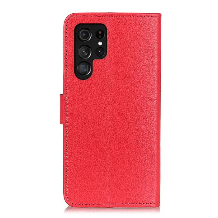 OEM - Samsung Galaxy S26 Ultra Fodral PU Läder Litchi Textur - Röd