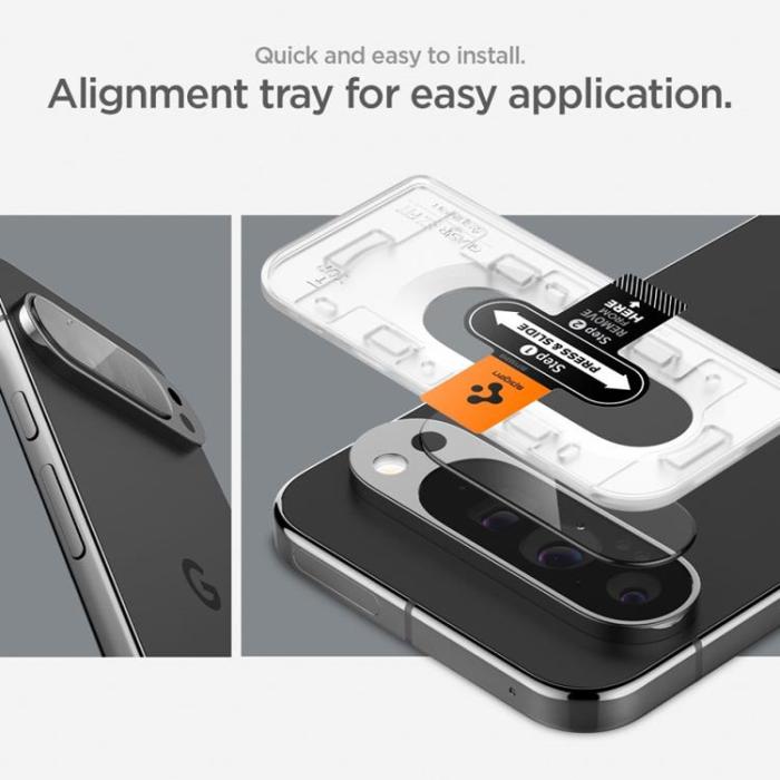 Spigen - [2-Pack] Spigen Google Pixel 9 Pro Linsskydd Härdat Glas EZ Fit