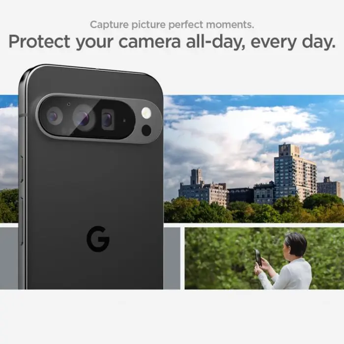 Spigen - [2-Pack] Spigen Google Pixel 9 Pro Linsskydd Härdat Glas EZ Fit