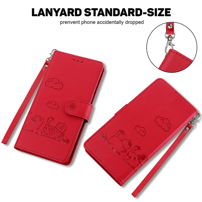 A-One Brand - Sony Xperia 10 VII Plånboksfodral RFID Kitten Pattern - Röd
