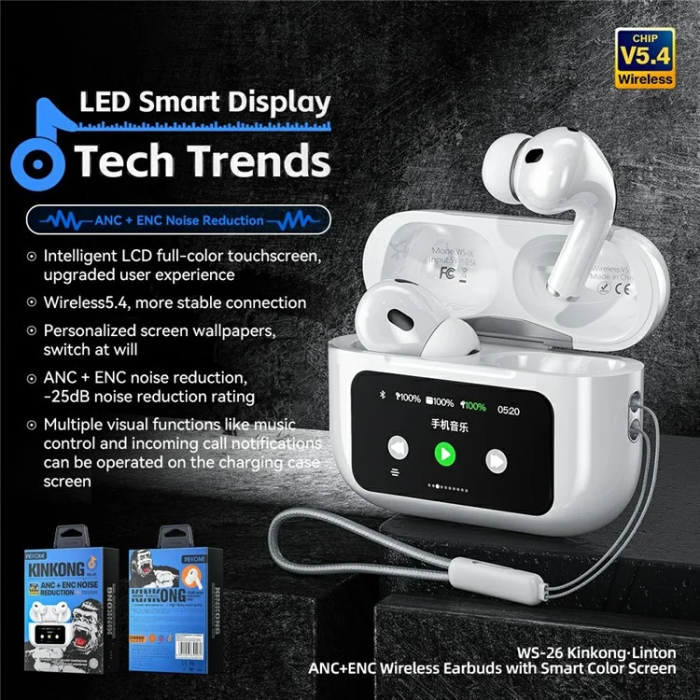 WEKOME - WEKOME In-Ear Hörlurar Bluetooth ANC ENC Kinkong-Linton - Vit