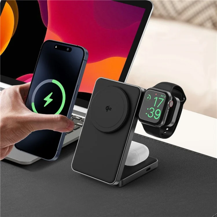 OEM - Qi2 MagSafe Trådlös Laddare iPhone, Apple Watch, Airpods 15W