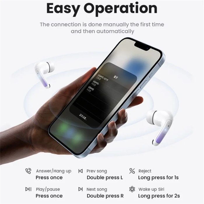 USAMS - USAMS TWS In-Ear Hörlurar Bluetooth ENC Dual-Mic X-don - Svart
