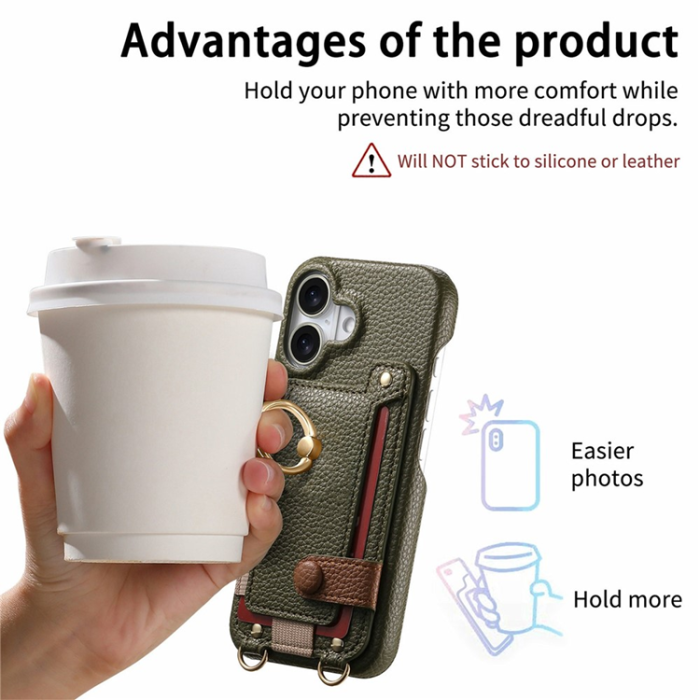 A-One Brand - iPhone 17 Mobilskal med Korthållare Ring Kickstand