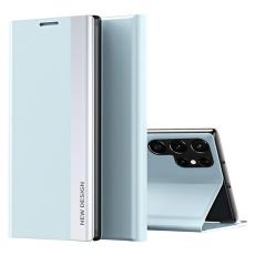 OEM - Mobilskal till Samsung Galaxy S26 Ultra &Auml;kta L&auml;der St&ouml;d - Himelsbl&aring;