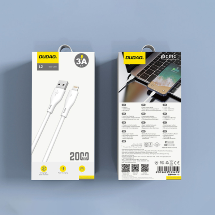 Dudao - Dudao L2L USB-A / Lightning 3A Kabel 2m - Vit