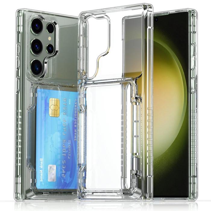 OEM - Mobilskal till Samsung Galaxy S26 Ultra Plast Med Kortfack Ställ - Transparent