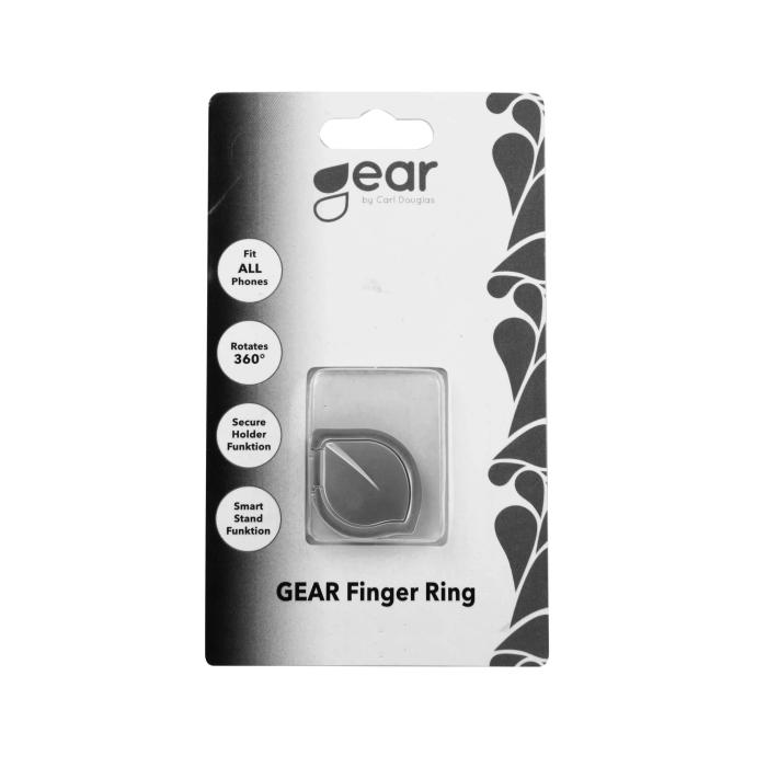 GEAR - GEAR MobilRing Löv Roterande Fingerhållare med Ställfunktion - Silver