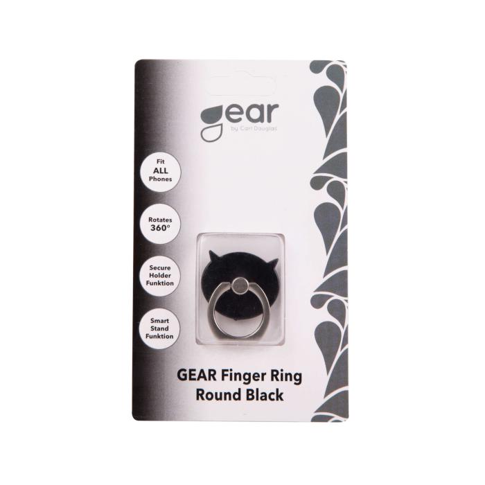 GEAR - Gear Mobilring matt rund med ställfunktion - Svart
