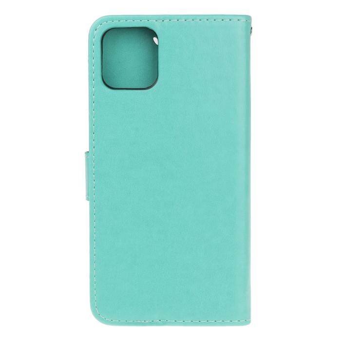 OEM - Imprint Läder Plånboksfodral iPhone 12 Mini - Cyan