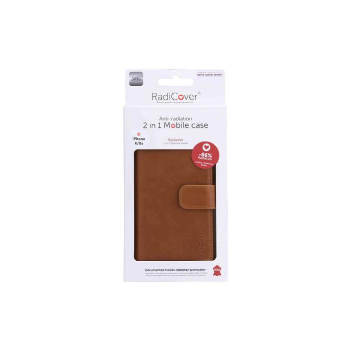 UTGATT - RADICOVER Strålningsskydd Mobilfodral Skinn iPhone X/Xs 2in1