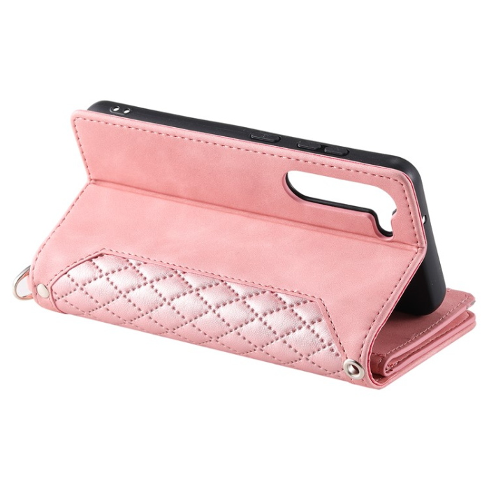 OEM - Galaxy S23 Plus Plånboksfodral Rhombus - Rosa
