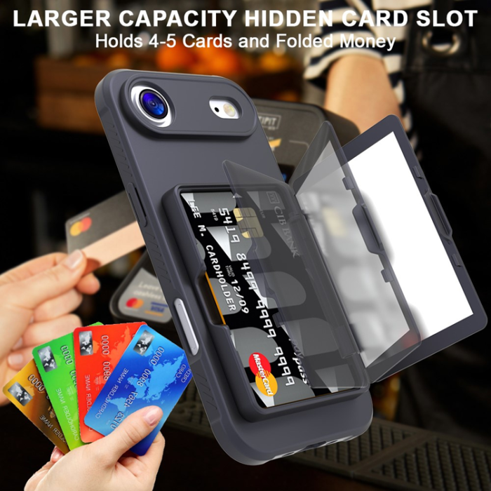 A-One Brand - iPhone Air Mobilskal Korthållare Mirror Kickstand