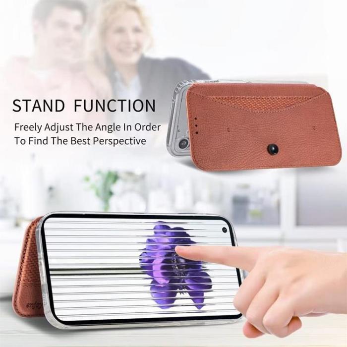 A-One Brand - Nothing Phone 1 Plånboksfodral Silikon Flip - Brun