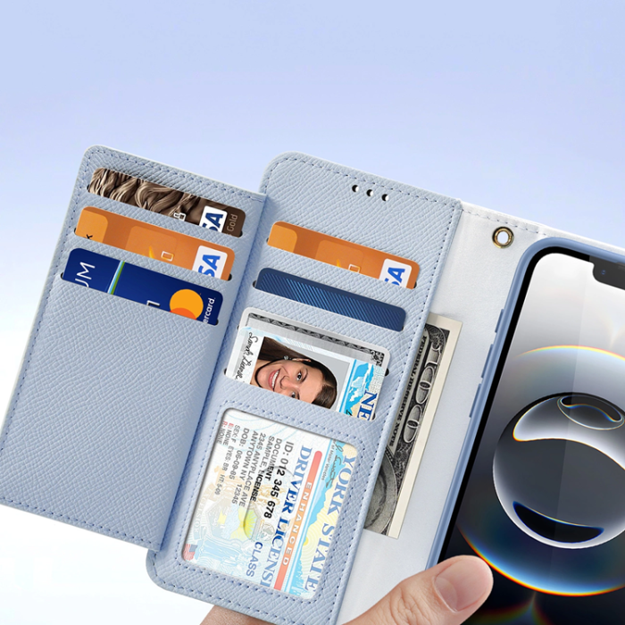 Dux Ducis - Dux Ducis iPhone 16e Plånboksfodral Lawa Läder - Blå