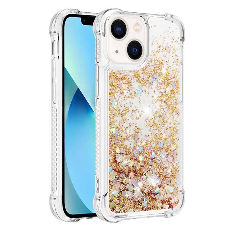 iPhone 14 Plus Skal Liquid Floating Glitter - Guld | 2353 | AlltMobil