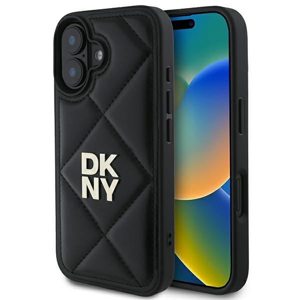 DKNY iPhone 16 Mobilskal Quilted Stack Logo - Svart | 2353 | AlltMobil